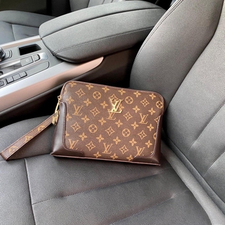Nueva moda LV de cuero genuino Louis Vuitton de lujo para hombre bolsos billetera bolsa de mensajero embrague