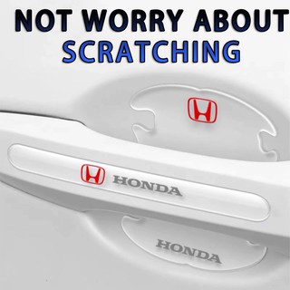 [Honda] 4Pcs Universal Car Door Protector Sticker Car Door Handle Anti-Scratch Sticker Durable Silicone Protective Film Car Accessaries