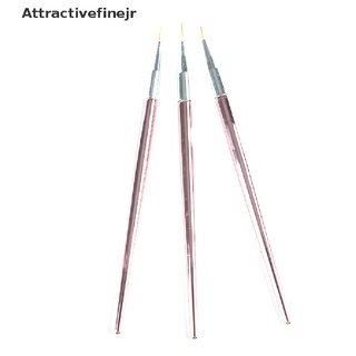 【AFJR】 3Pcs/Set Nail Art Fine Liner Painting Pen Brushes Drawing Flower Striping Design 【Attractivefinejr】