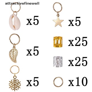 [attractivefinewell] 80 piezas decoraciones colgantes dreadlocks cuentas de metal puños anillos para el pelo clips