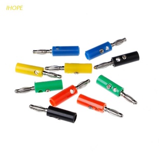 Ihope 10 pzs Adaptador De audio De 5 colores Cable De enchufe De Banana 4mm