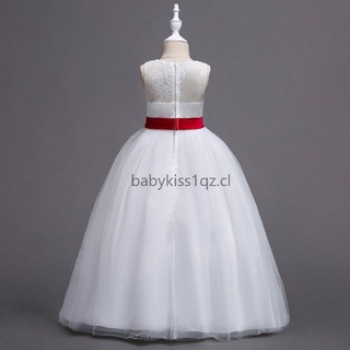 vestido de princesa de encaje para bebés/niñas/vestido de fiesta con lazo de princesa