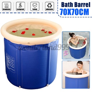 bañera portátil plegable remojo bañera barril baño spa 120-150l 70 cm