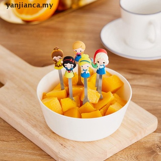 Yanca 6 unids/Set lindo de dibujos animados princesa acero inoxidable postre fruta tenedores Set.