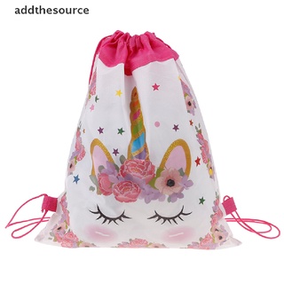[adte] unicornio con cordón bolsa de almacenamiento de viaje mochilas escolares niños regalos de cumpleaños dzb