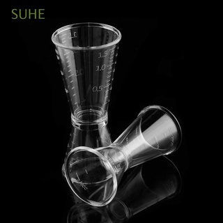 SUHE New Cocktail Shaker Bar Jigger Short Measure Cup Single Drink Wine Party PVC Double Shot