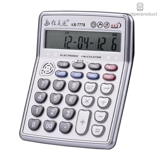 Calculadora Musical de 12 Dígitos con pantalla Lcd/ Calculadora electrónica con botones Grandes/Música/Piano/tiempo de juego