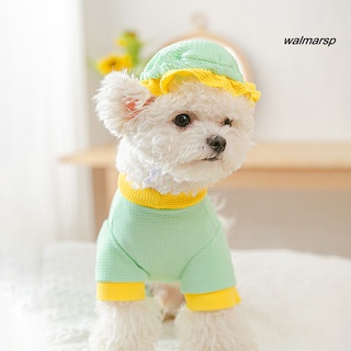 [Wmp] ropa para mascotas, diseño de sarga, Cosplay, transpirable, para mascotas, perro, traje con sombrero para cuatro estaciones (5)