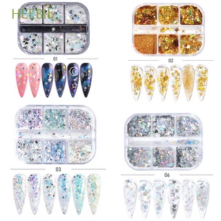 HEEBII Nail Art Decoration Nail Sequins Sparkly Slices Summer Glitter Flakes Hexagon DIY Chunky Holographic Star Moon