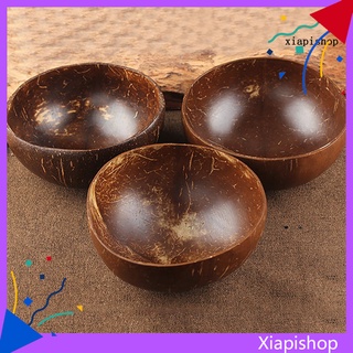xiapishop - cuenco natural de madera de coco, ensalada de frutas, fideos, arroz, vajilla, utensilios