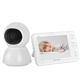 baby monitor 2mp hd visión nocturna bidireccional charla 5 pulgadas video niñera bebé cámara inteligente hogar inalámbrico ip cámara enchufe de la ue (2)
