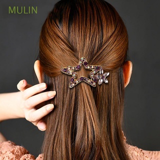 Mulin accesorios de pelo Clips laterales huecos para niñas diamantes de imitación estilo coreano pasadores mujeres Clips de pelo/Multicolor