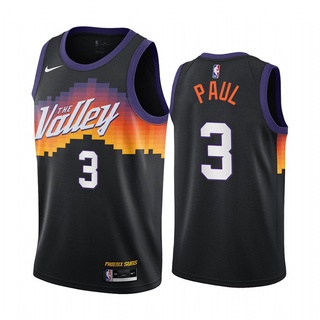 Camiseta De Hombre Phoenix Suns # 3 Chris Paul Black City Edition Swingman 2020-21