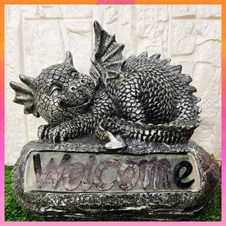 [KLOWARE2] Led Solar signo de bienvenida jardín dragón estatua hogar entrada adornos