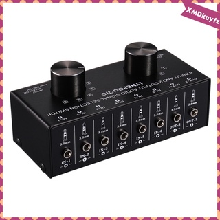 6 puertos 3.5 mm compuesto de audio de vídeo av interruptor selector interruptor caja divisor