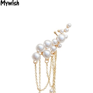 Mywish joyería/pendiente De perlas con clip imitación De perlas Para mujer Durante Todo el juego/joyería Para boda (7)