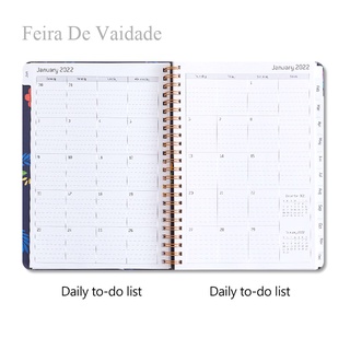 2022 diario semanal planificador mensual Agenda cuaderno objetivos anuales gestión estudiantes horarios papelería oficina suministros escolares