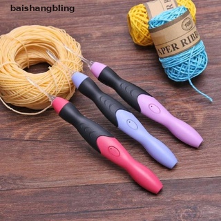 babl 11 en 1 usb led luz púrpura ganchillo ganchos de tejer agujas conjunto de herramientas de tejido bling