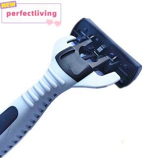 【perfectliving】Manual Beard Shaver Hand Safe Razor 12pcs 6-Layer Blade Anti-slip Handle