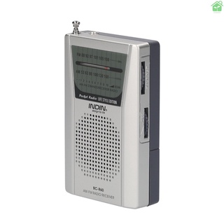 INDIN BC-R60 AM FM Radio Portátil De Bolsillo Mini Reproductor De Música Operado Por 2 AA Batería Altavoz Inalámbrico Para Casa Y Exterior