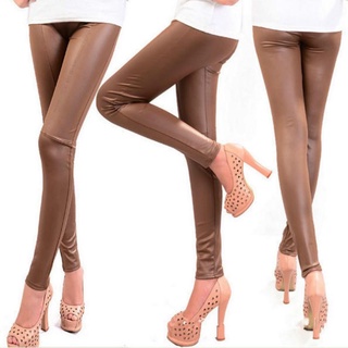 Leggings de cuero sintético primavera para mujer Lady leggins pantalones nueva moda (1)