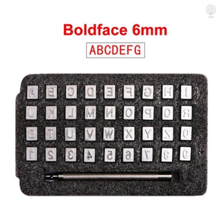 [intu] 36 pzas set De sellos De acero con Letras del Alfabeto Para manualidades/Diy (Boldface 6mm) (1)