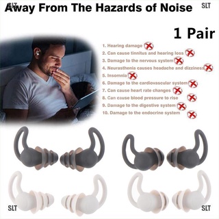 <SLT> Silicone Ear Plugs Anti Noise Reduction Hearing Protection Earplugs Insulation