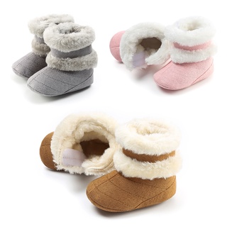 Newborn Baby Girls Snow Winter Boots Infant Toddler Soft Sole Anti-Slip Winter Warm Crib Booties Shoes#A (1)