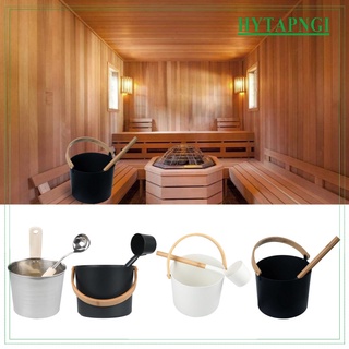 Hytapngi Kit De Sauna De 5l De aluminio con mango De madera/accesorios De Sauna Para invierno