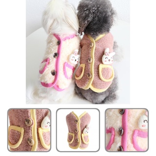 yuandao lindo perro chaleco conejo impreso lana mascota ropa cálida cómoda de usar para cachorro tienda