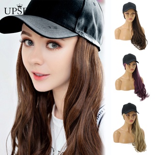 Upsee encantadora peluca sintética larga para mujer/extensión de cabello con sombrero