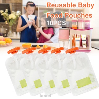10 unids/set recién nacido verduras frutas alimentación hogar cocina fácil de limpiar recargable reutilizable bebé alimentos bolsas