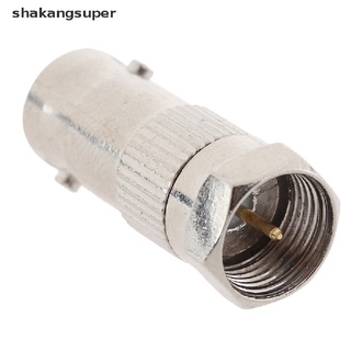 shkas 1pcs bnc hembra a f tipo macho rf conector de cable coaxial adaptador de metal super