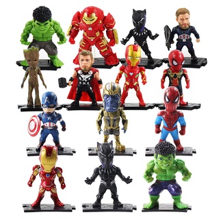 Figura de acción marvel vengadores Iron Man Thanos capitán américa Hulkbuster GROOT Thor pantera negra pvc figura de acción juguetes