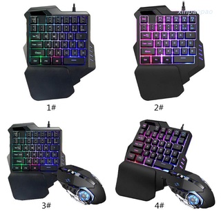 Xinp G30 m teclado para juegos con retroiluminación LED de 35 teclas con teclado de membrana de una mano para LOL/PUBG/CF