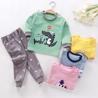 1-3 años de edad animal impresión estilo niños'pajamas conjunto de manga larga niños’hogar conjunto unisex bebé'leepwear