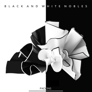 20 pzs Papel De empapelado De Papel De enrollo De color negro blanco Noble Bouquet
