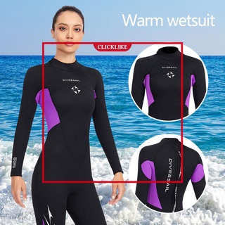 (clicklike) 3mm neopreno trajes de neopreno mujeres cuerpo completo buceo buceo trajes para deportes acuáticos