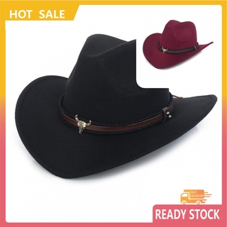 mn sombrero de vaquero occidental ajustable jazz western cowboy fedora suave para el hogar