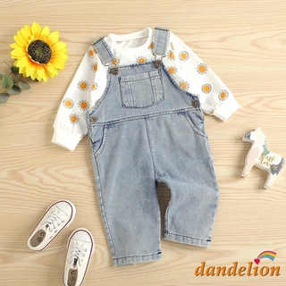 Dandelion-Conjunto De ropa para niños con Camisa De Manga larga+pantalones vaqueros con bolsillo ajustable
