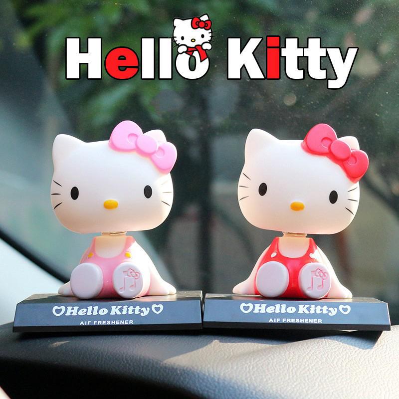 Muñecos De Coche Hello Kitty Cabeza Agitando Modelo Adornos Figura Decoración Automática (1)