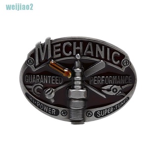 Weijiao2 Retro carpintero mecánico hombres hebilla de cinturón de Metal aleación occidental vaquero vaquera LOIJ