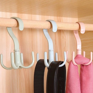 4 Hooks Ties Bag Holder Space Saving Hanger Cabinets Clothes Organizer 360 Degree Rotation Shoes Belt Scarf Hanging Rack