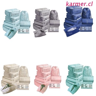 kar3 8 piezas organizador de viaje bolsas de almacenamiento de equipaje maleta maleta de embalaje bolsa de ropa