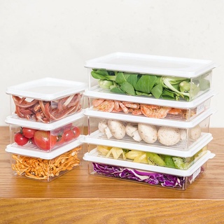 Recipiente de almacenamiento de alimentos para refrigerador transparente de plástico con tapa sellada puede apilar la caja sellada congelada