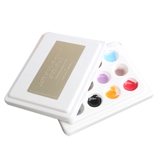 [New Arrivals] 12 Slots Ceramic Watercolor Paint Palette with Lid Coloring Widely Use