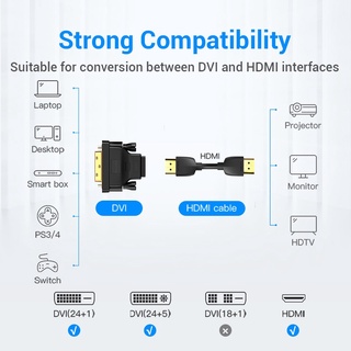 Vention Two-Way DVI D 24+1 Male To HDMI Female Cable Connector Converter For Projector HDMI To DVI (2)