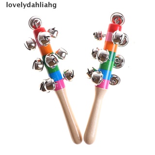 [I] Wooden Stick Rainbow Hand Shake Bell Rattles Baby Kids Children Educational Toy [HOT] (2)