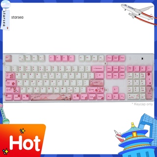 stse 104 teclas pbt rosa sakura patrón teclas de repuesto conjunto de teclado accesorio