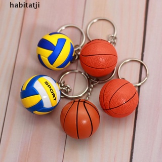 【HBA】 3D Sports Basketball Volleyball Football Key Chains Souvenirs Keyring Gift .